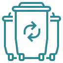 Icône représentant des poubelles de recyclage